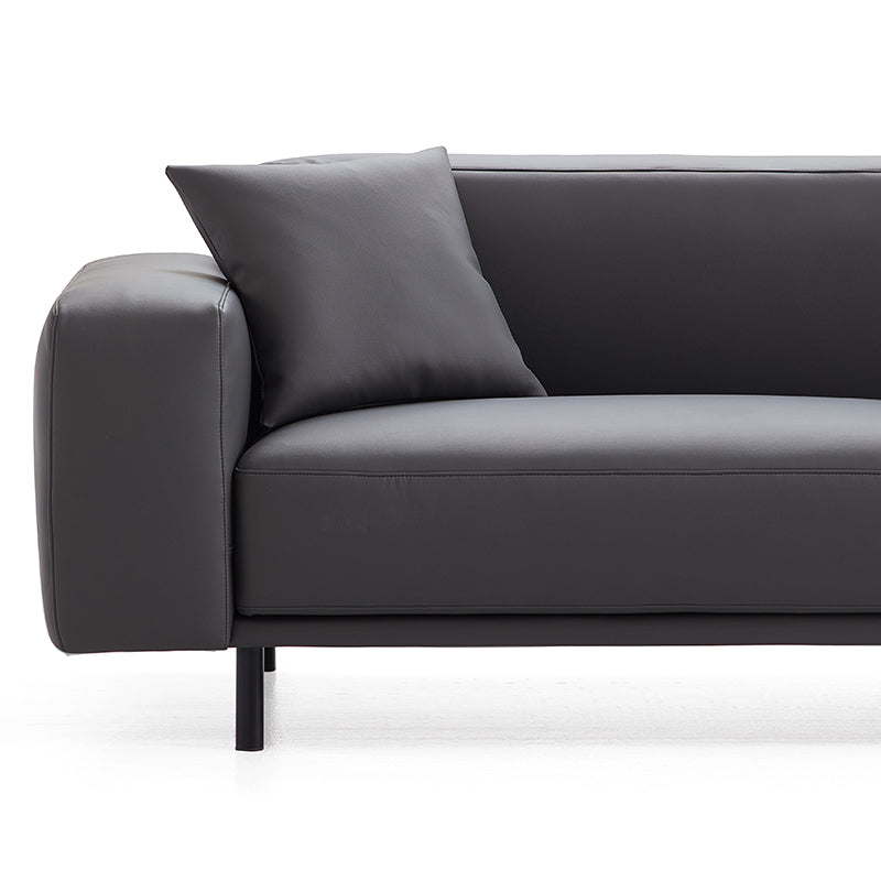 Noble Dark Gray Leather Sofa-Dark Gray