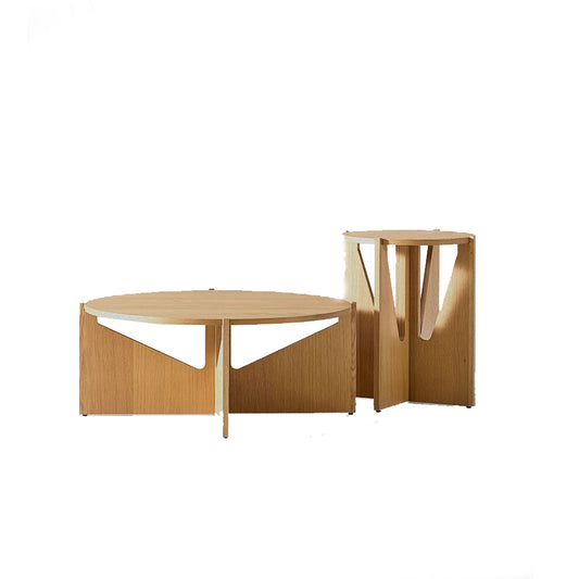 Vivid Oak Round Accent Side Table-hidden