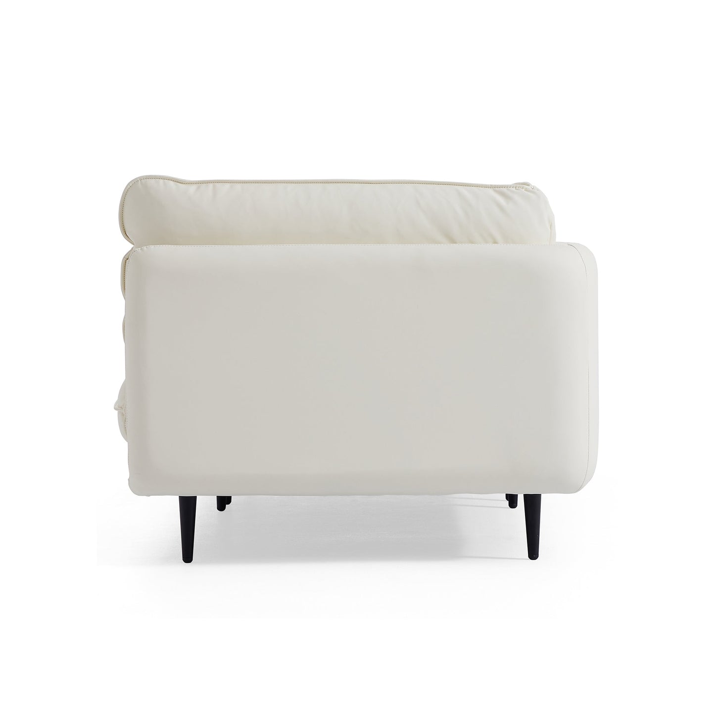 Vanilla White Leather Armchair-White