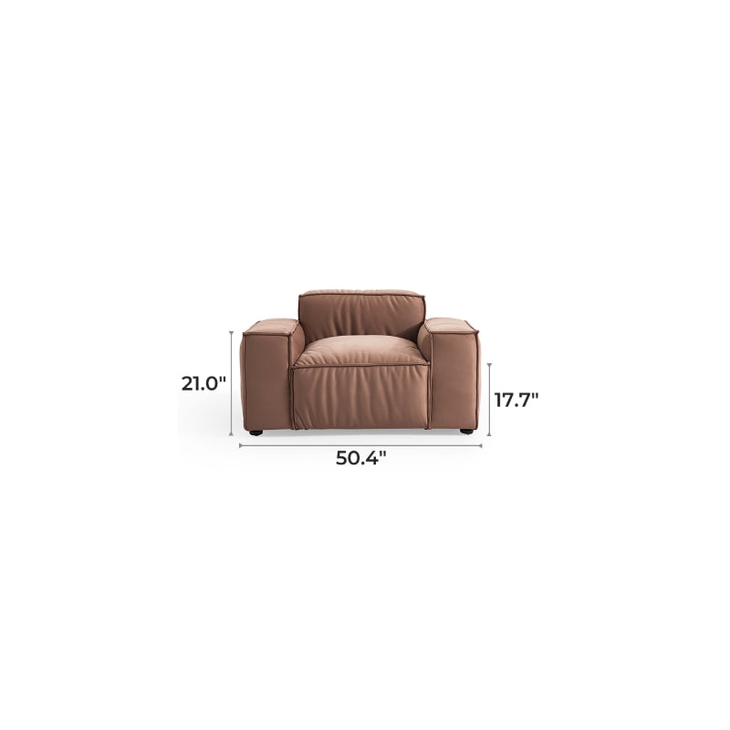Fauteuil de luxe minimaliste en tissu marron