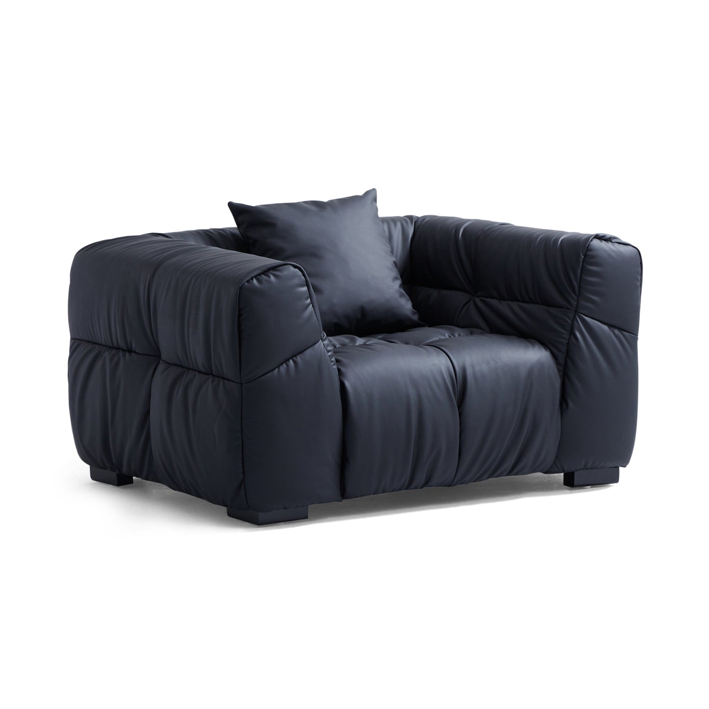 Boba Black Leathaire Armchair-Black