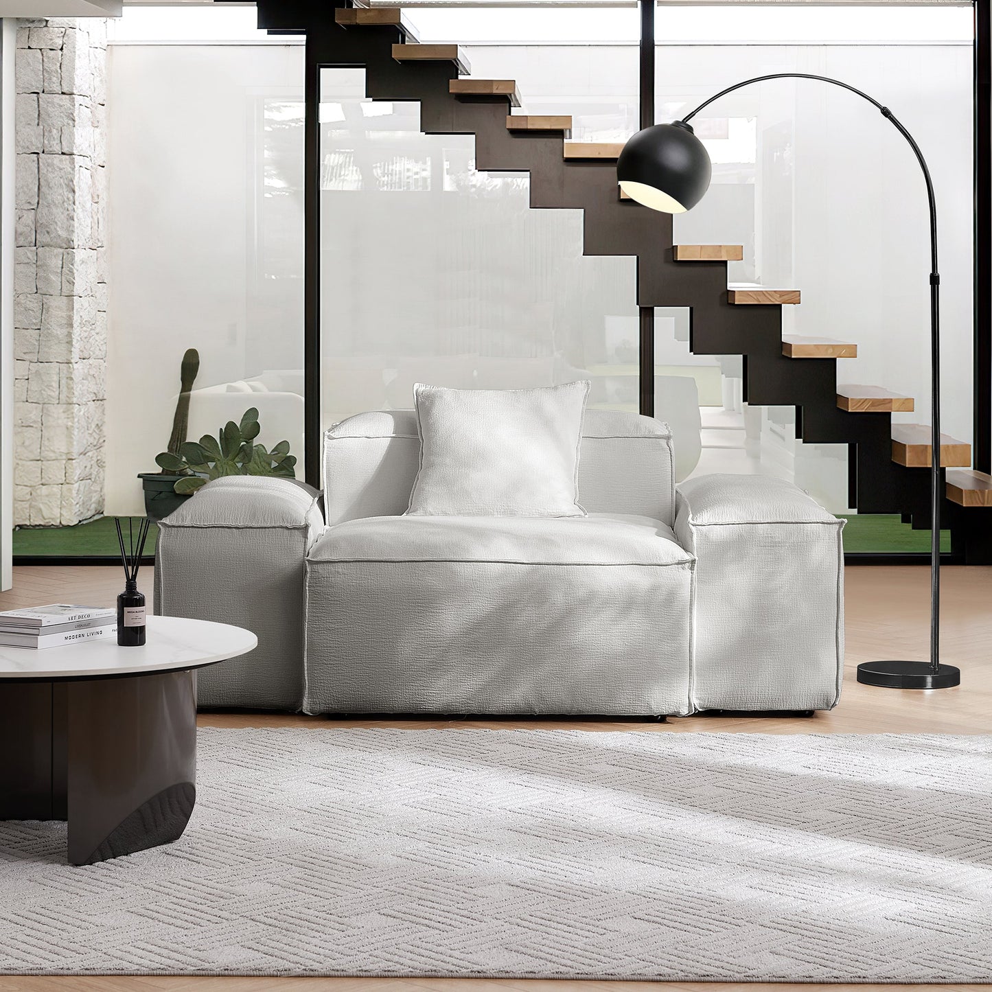 Freedom Modular Khaki Accent Armchair-Gray