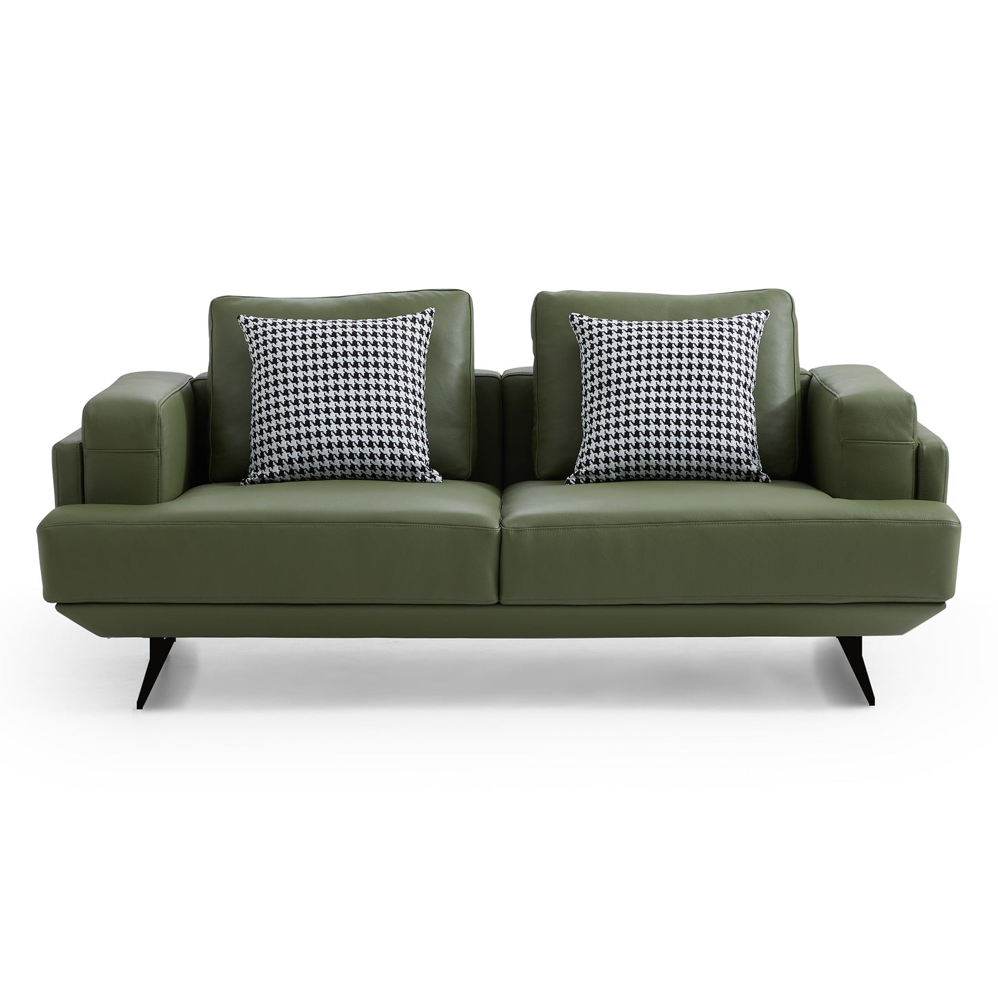 Olivia Top Grain Genuine Leather Sofa-Green