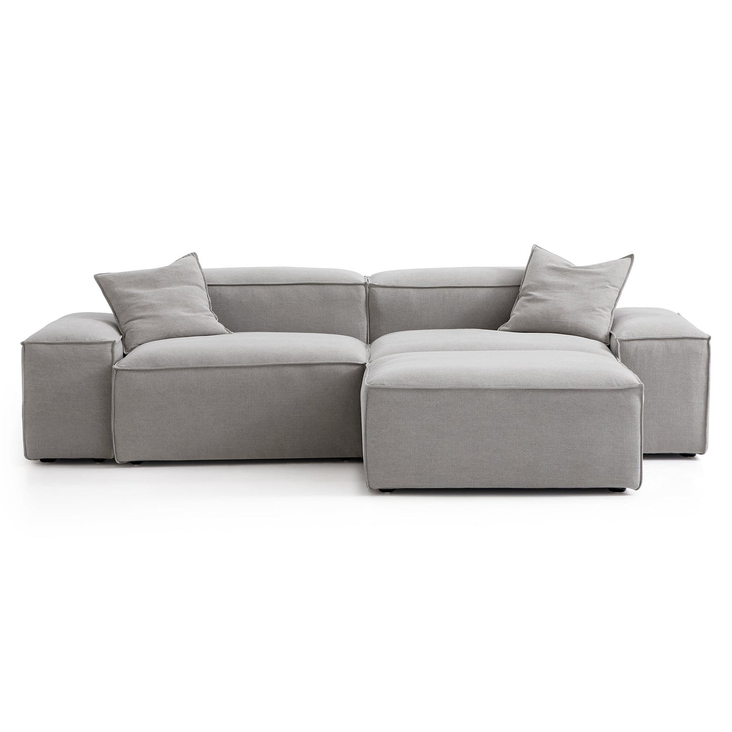 Freedom Modular Sofa with Ottoman-New Gray-106.3"-Low