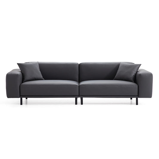 Noble Dark Gray Leather Sofa-hidden