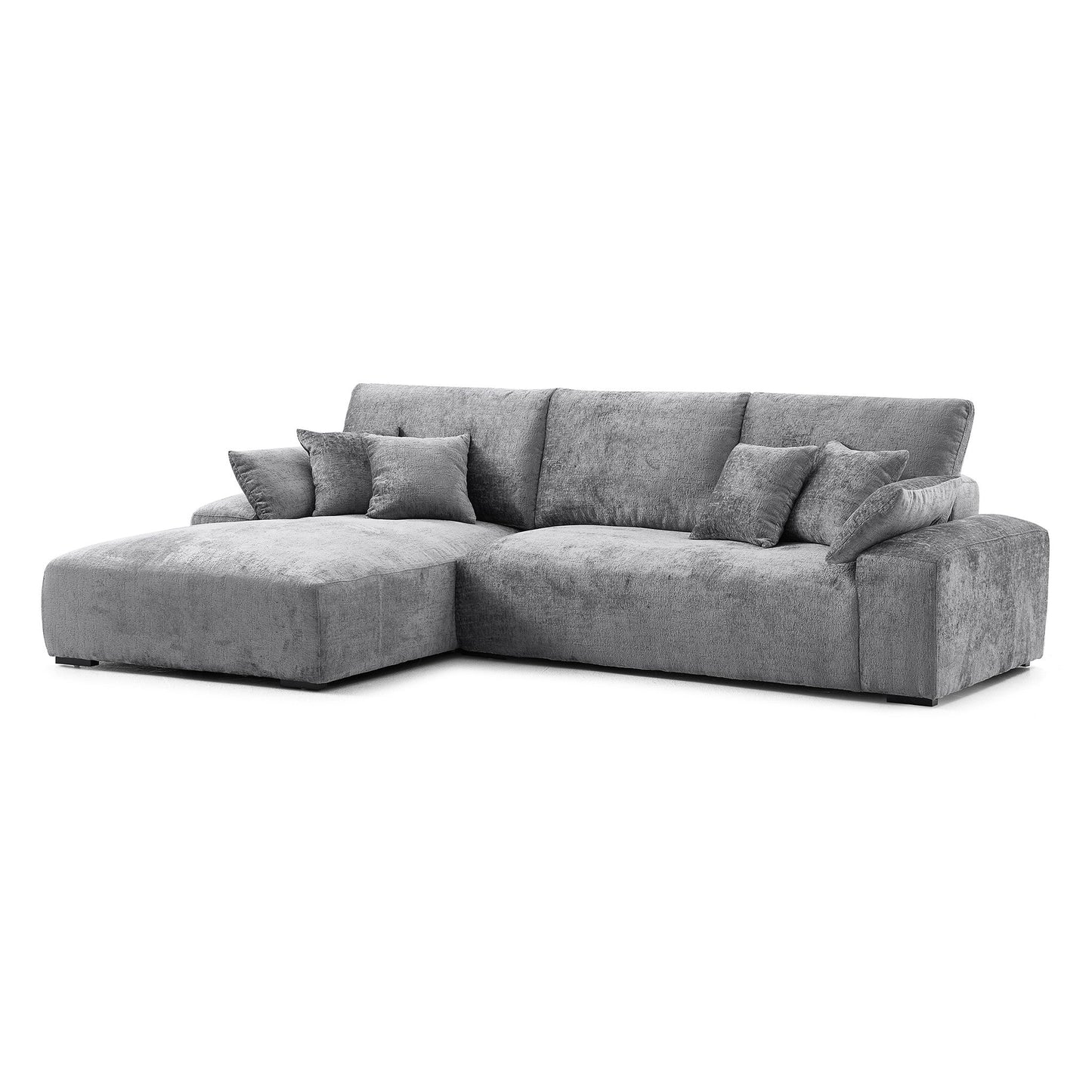 The Empress Gray Sectional-Gray-115.4"-Facing Left