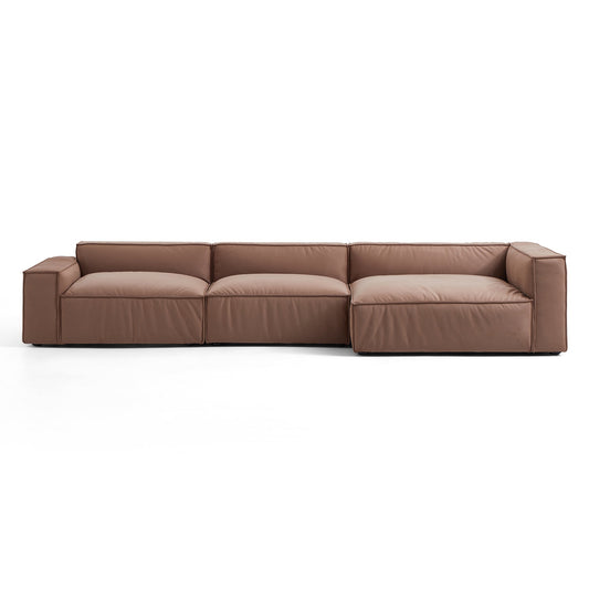 Luxury Minimalist Brown Fabric Sectional-hidden