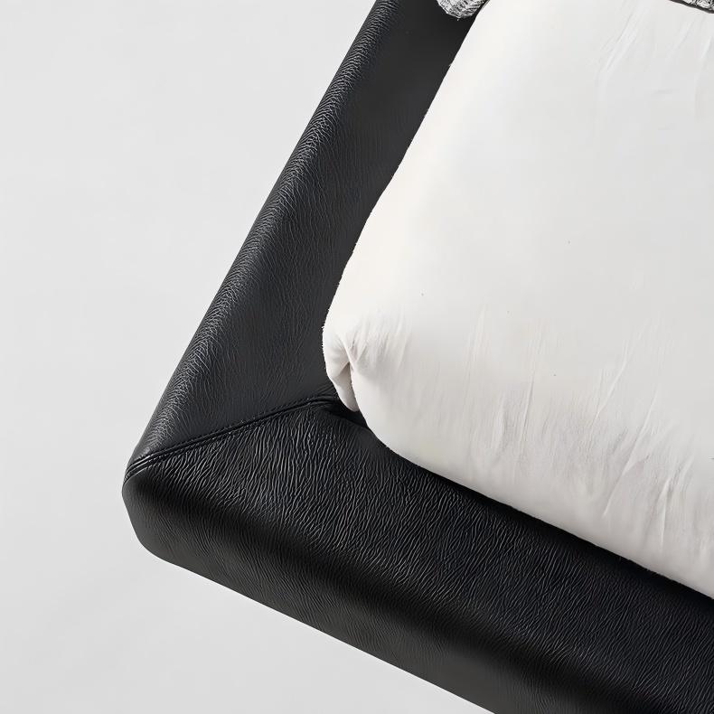 Charcoal Toast Leather Bed-Black