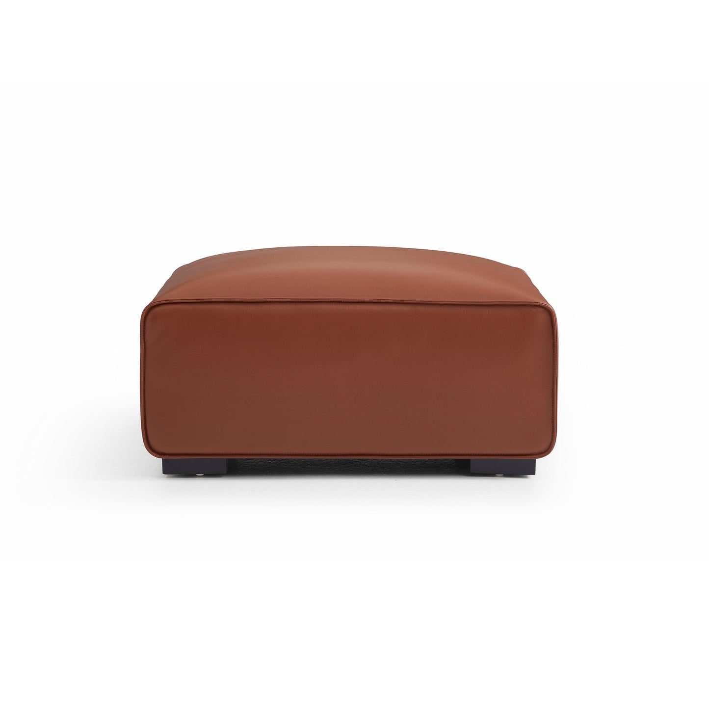 Domus Modular Black Leather Sofa Set-Brown