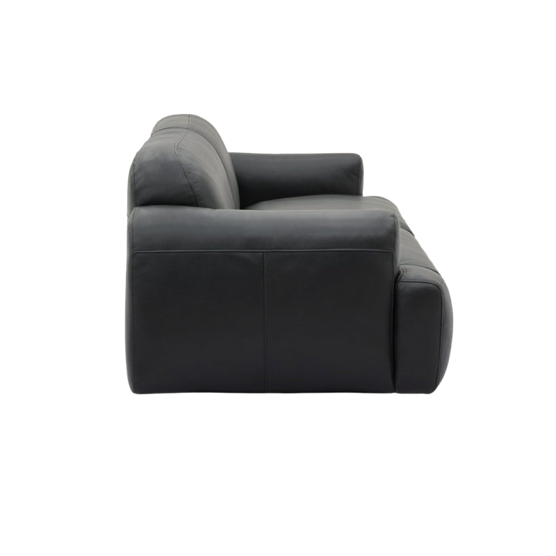 Brenley Modern Italian Leather Sofa-Black
