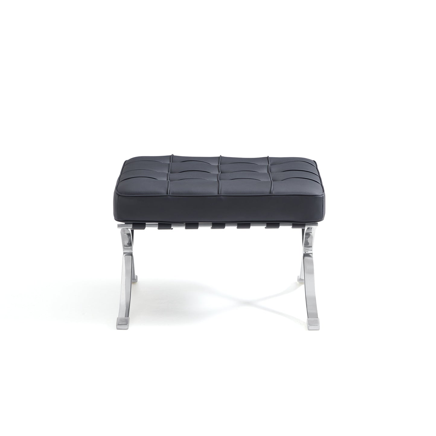 Barcelona Leather Lounge Chair-Black