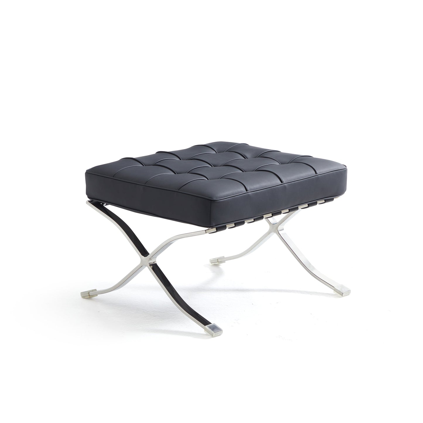 Barcelona Leather Lounge Chair-Black