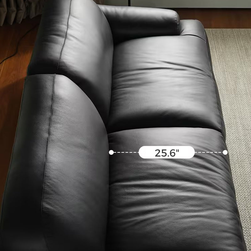 Brenley Modern Italian Leather Sofa-Black