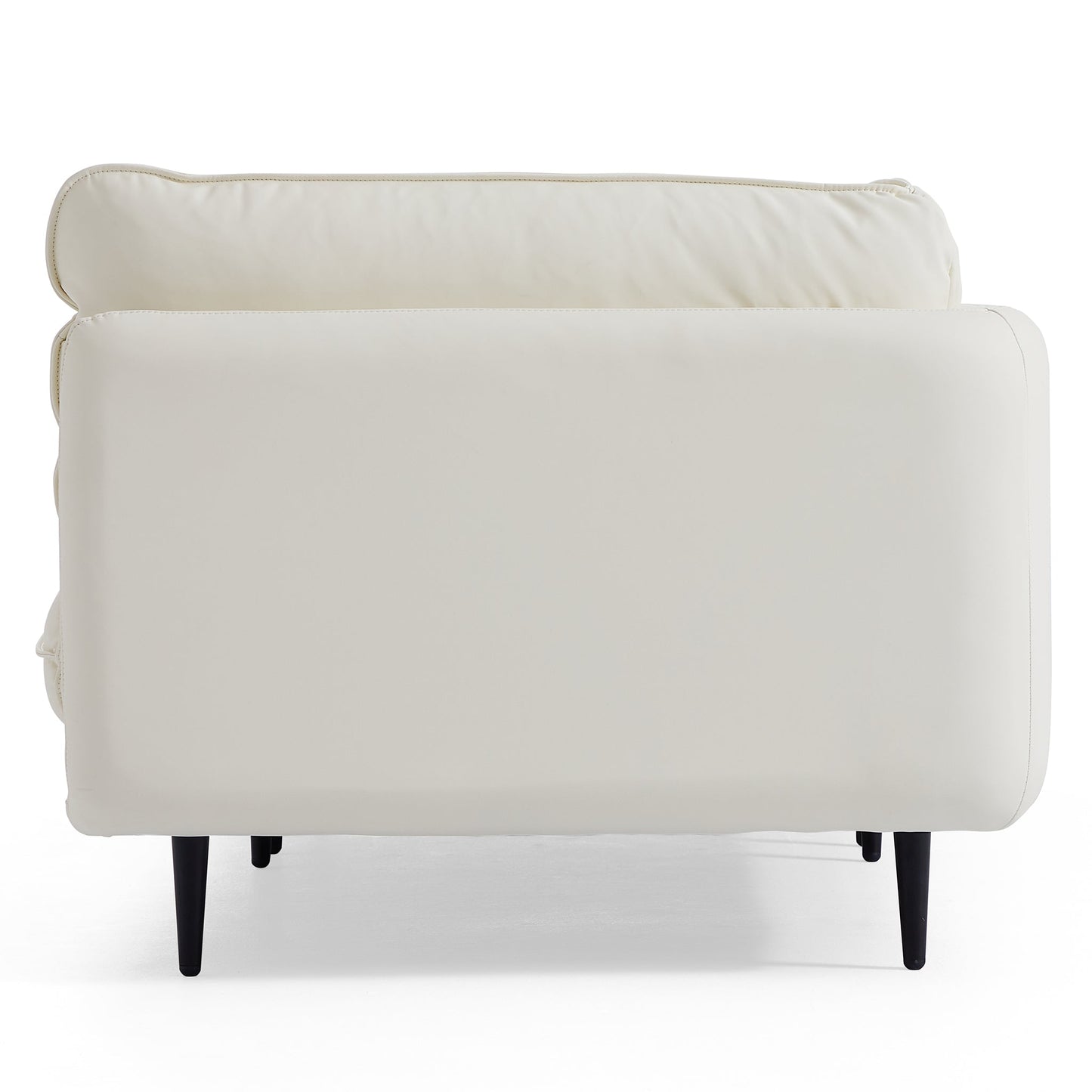 Vanilla White Leather Sofa-White