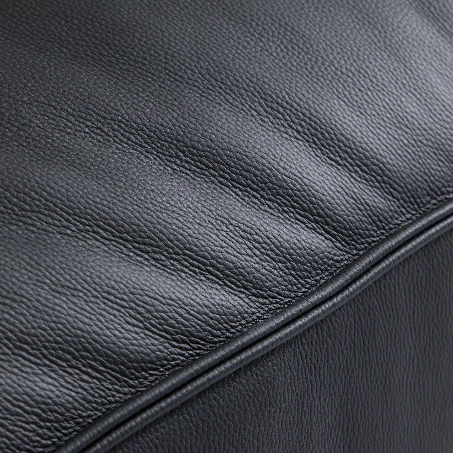 Luxury Minimalist Black Leather U Shaped Sectional Sofa-Black