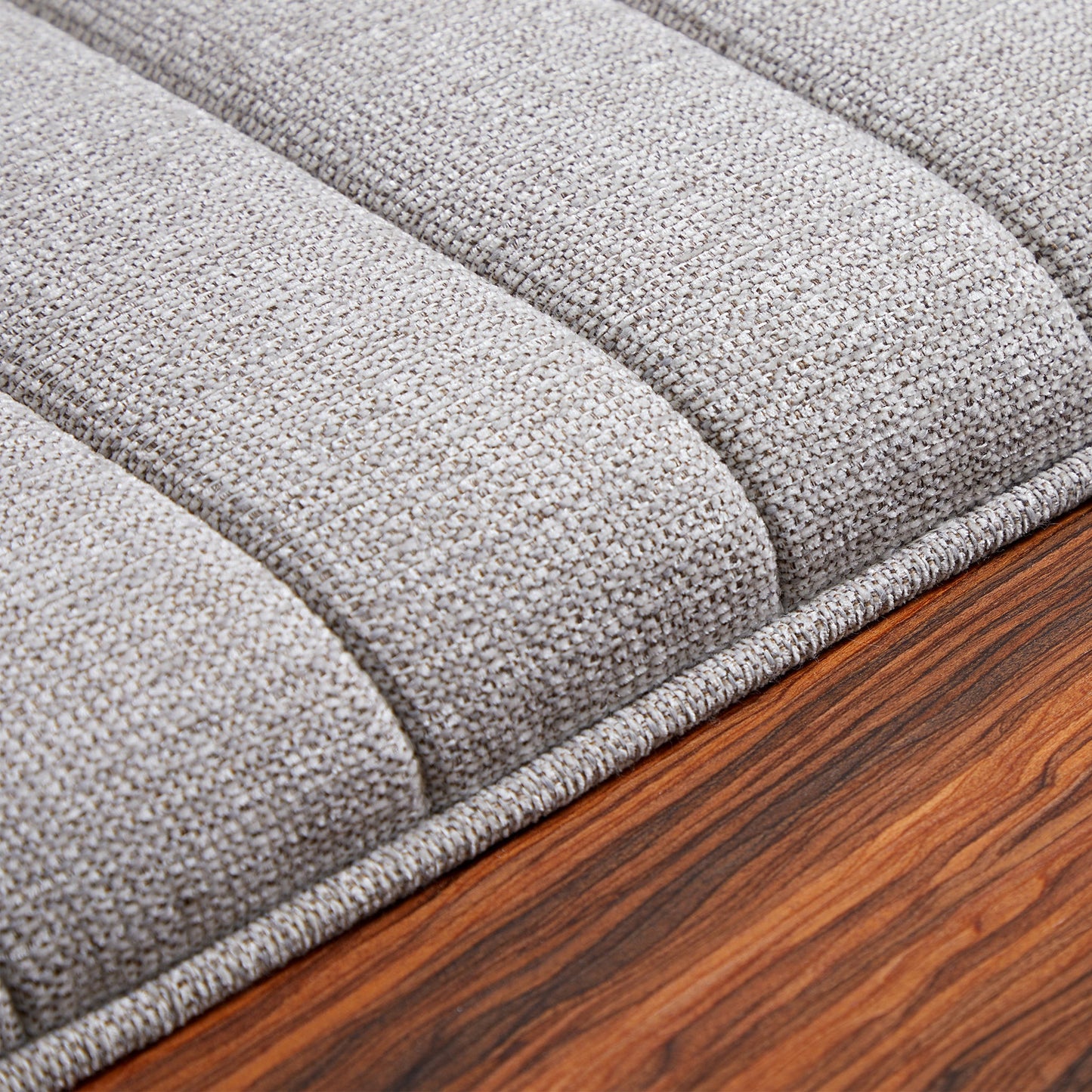 Brandy Channel Tufting Sectional with Coffee Table-Gray