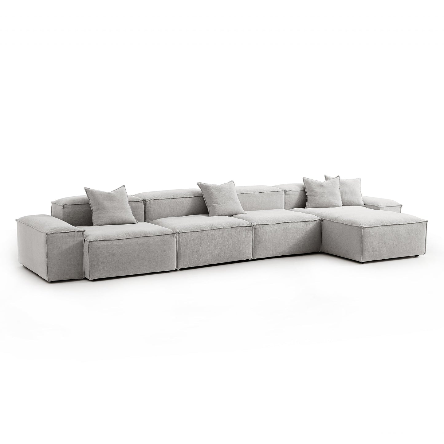 Freedom Modular Khaki Sectional Sofa-Gray-181.1"-Low