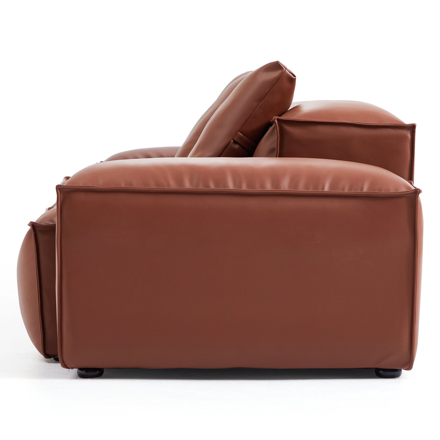Flex Modular Brown Genuine Leather Sofa-Brown