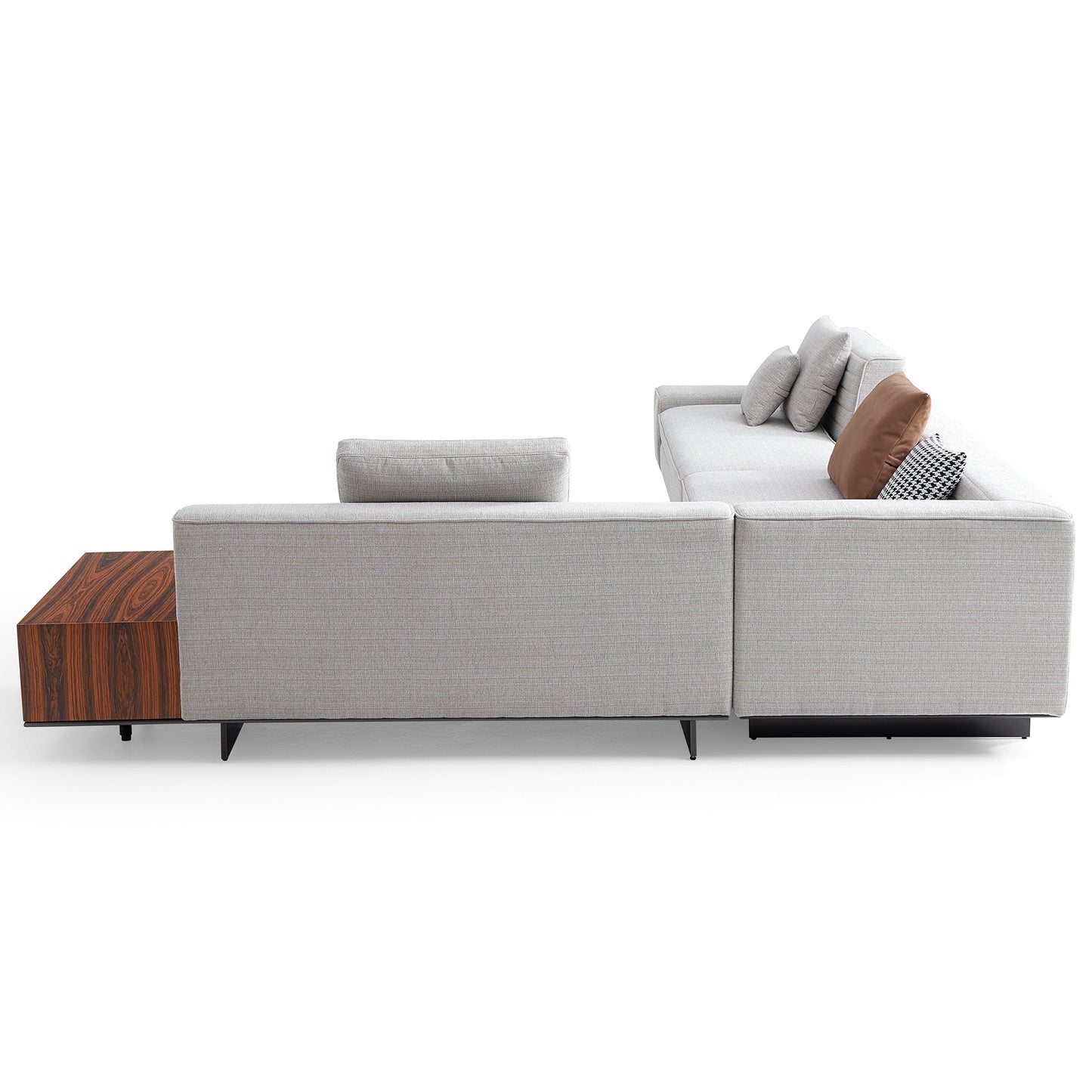Brandy Channel Tufting Sectional with Coffee Table-Gray-173.2"(2)