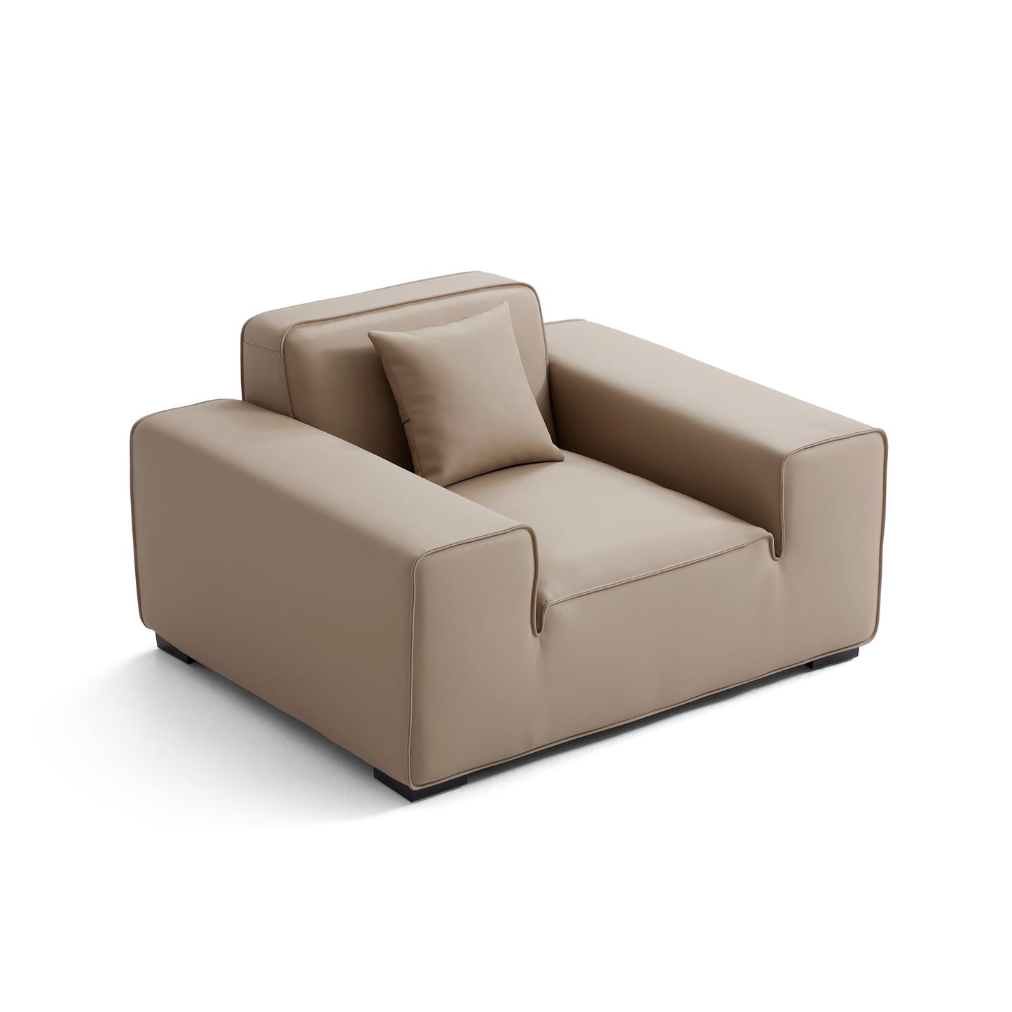 Domus Modular Khaki Leather Armchair-Khaki