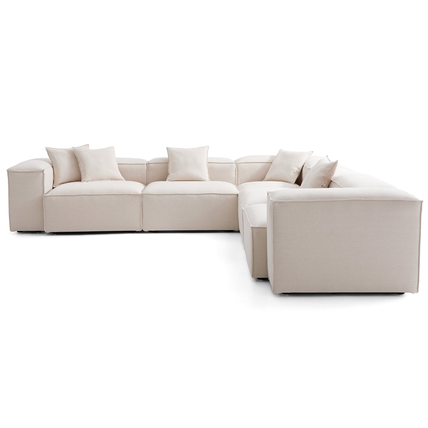 Freedom Modular Khaki Corner Sectional Sofa-Khaki-143.7"-High