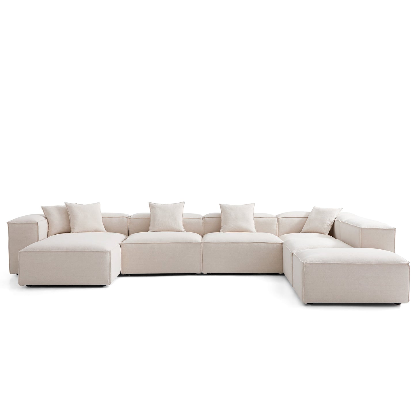 Freedom Modular Khaki Open End Sectional Sofa-Khaki-177.2"-High