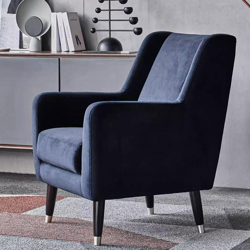 Eden Ink Blue Velvet Lounge Chair-Blue