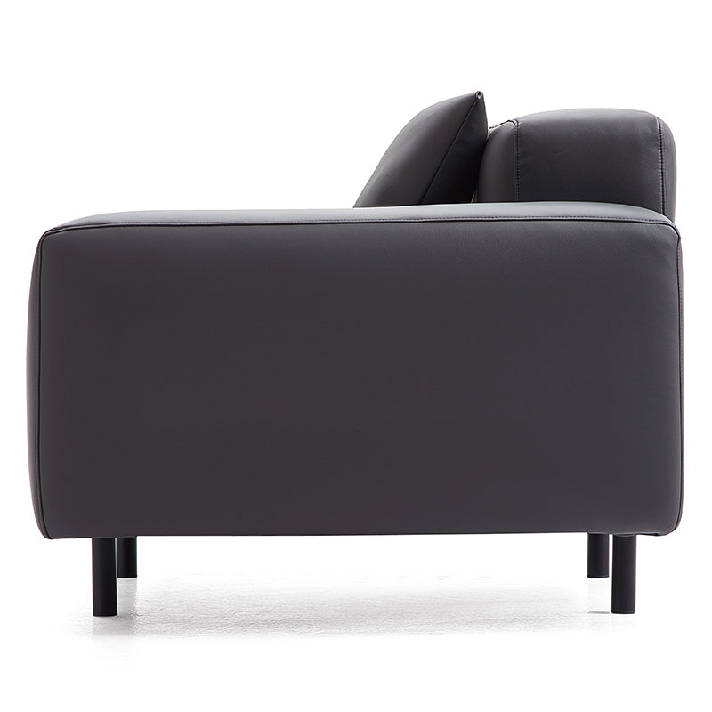 Noble Dark Gray Leather Armchair-Dark Gray