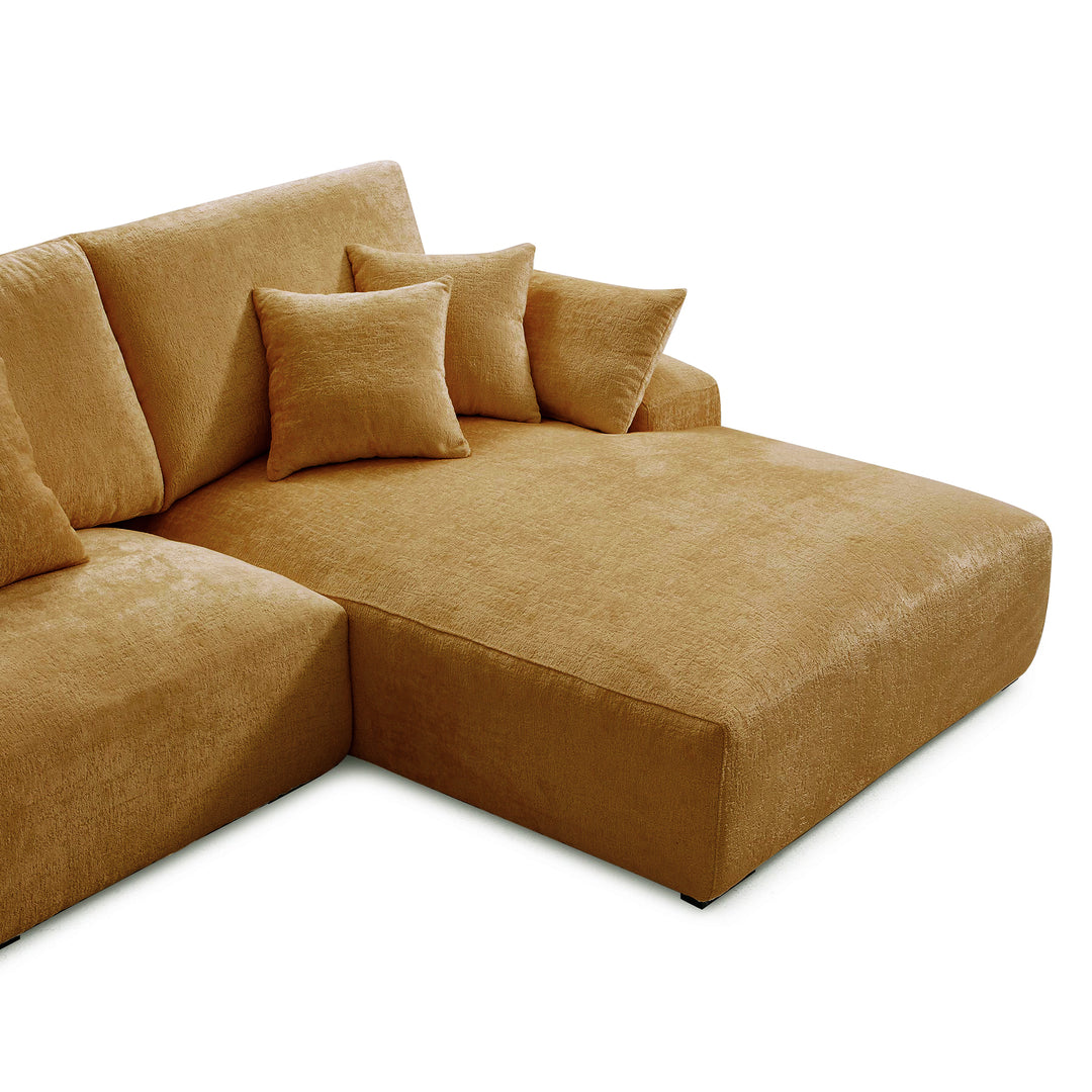 The Empress Beige U Shaped Sectional Sofa-Yellow