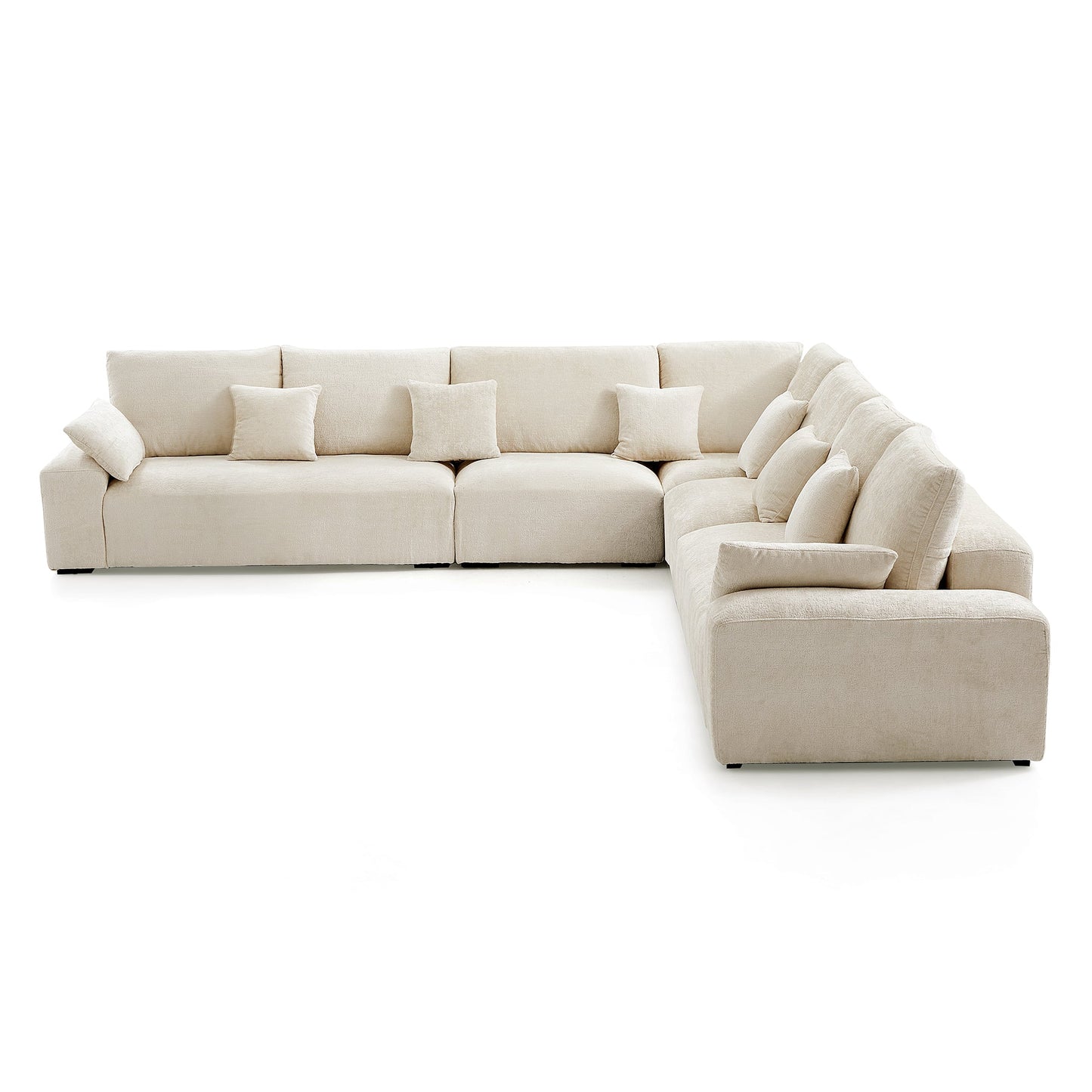 The Empress Gray Corner Sectional Sofa-Beige-144.9"
