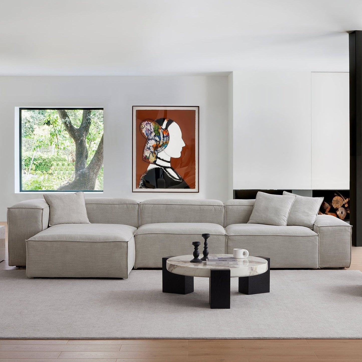 Freedom Modular New Gray Sectional Sofa-Sand