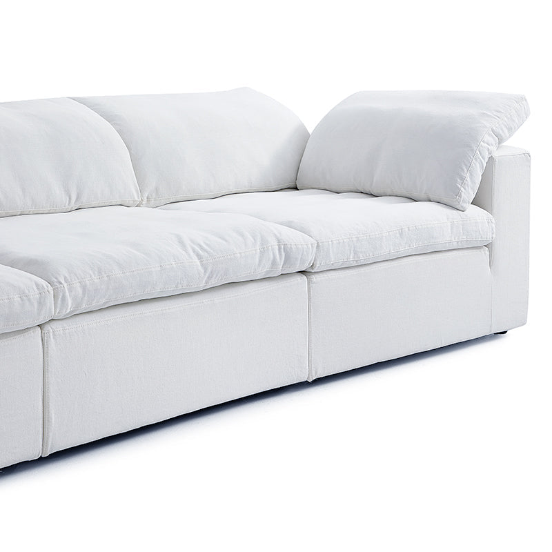 Tender Wabi Sabi Beige Sofa and Regular Ottoman-White
