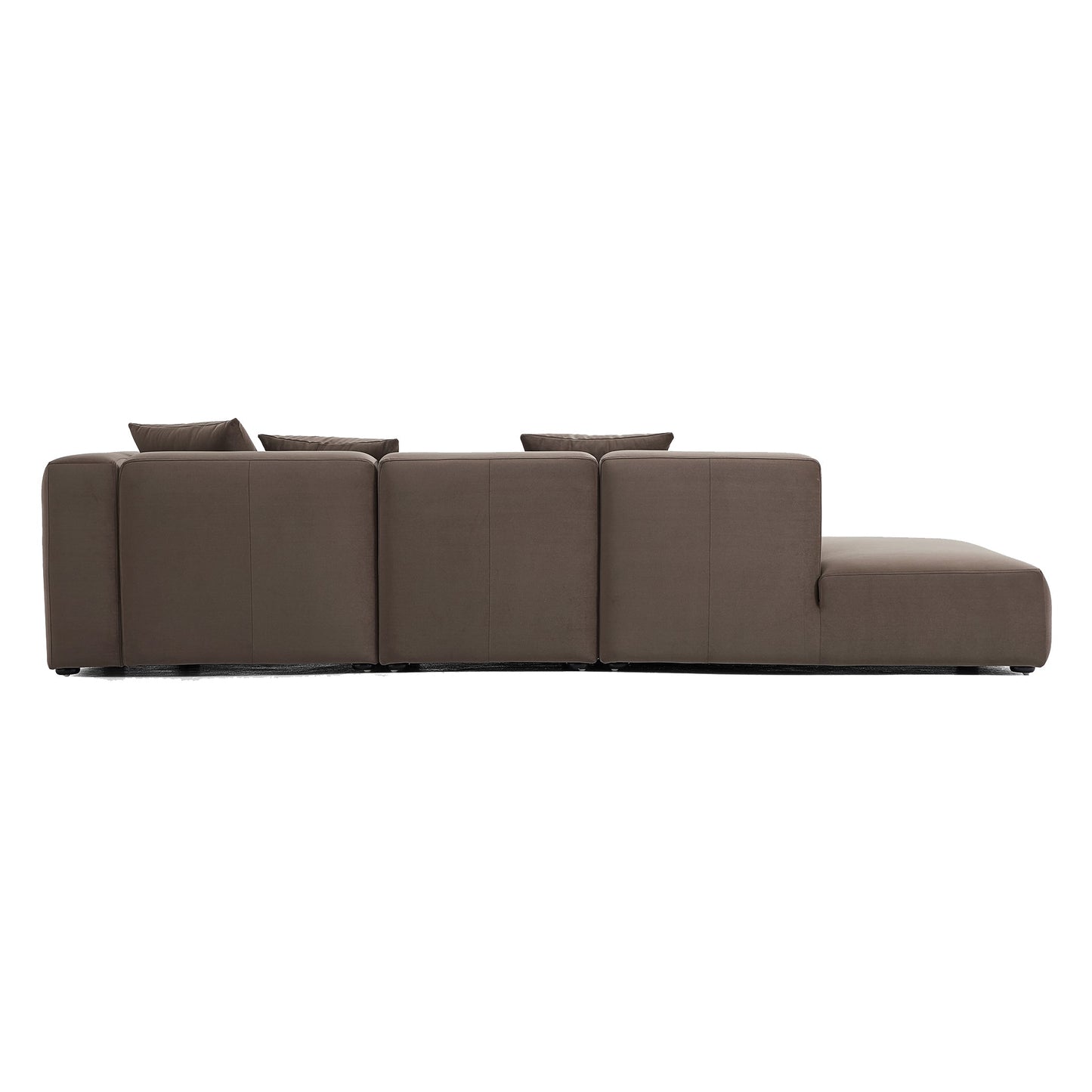 Geometry Minimalist Sectional-Brown-124.0"-Facing Right