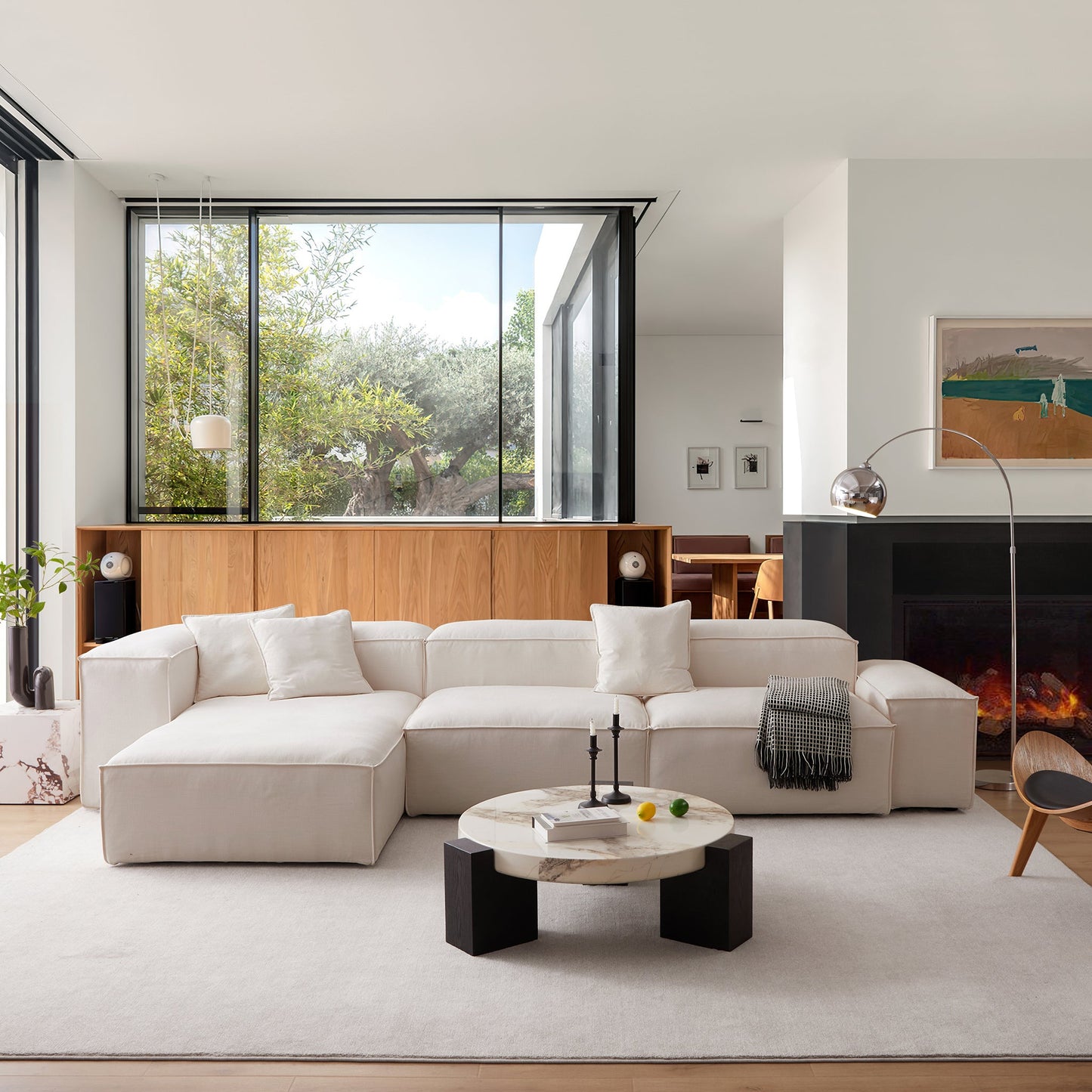 Freedom Modular New Gray Sectional Sofa-Beige