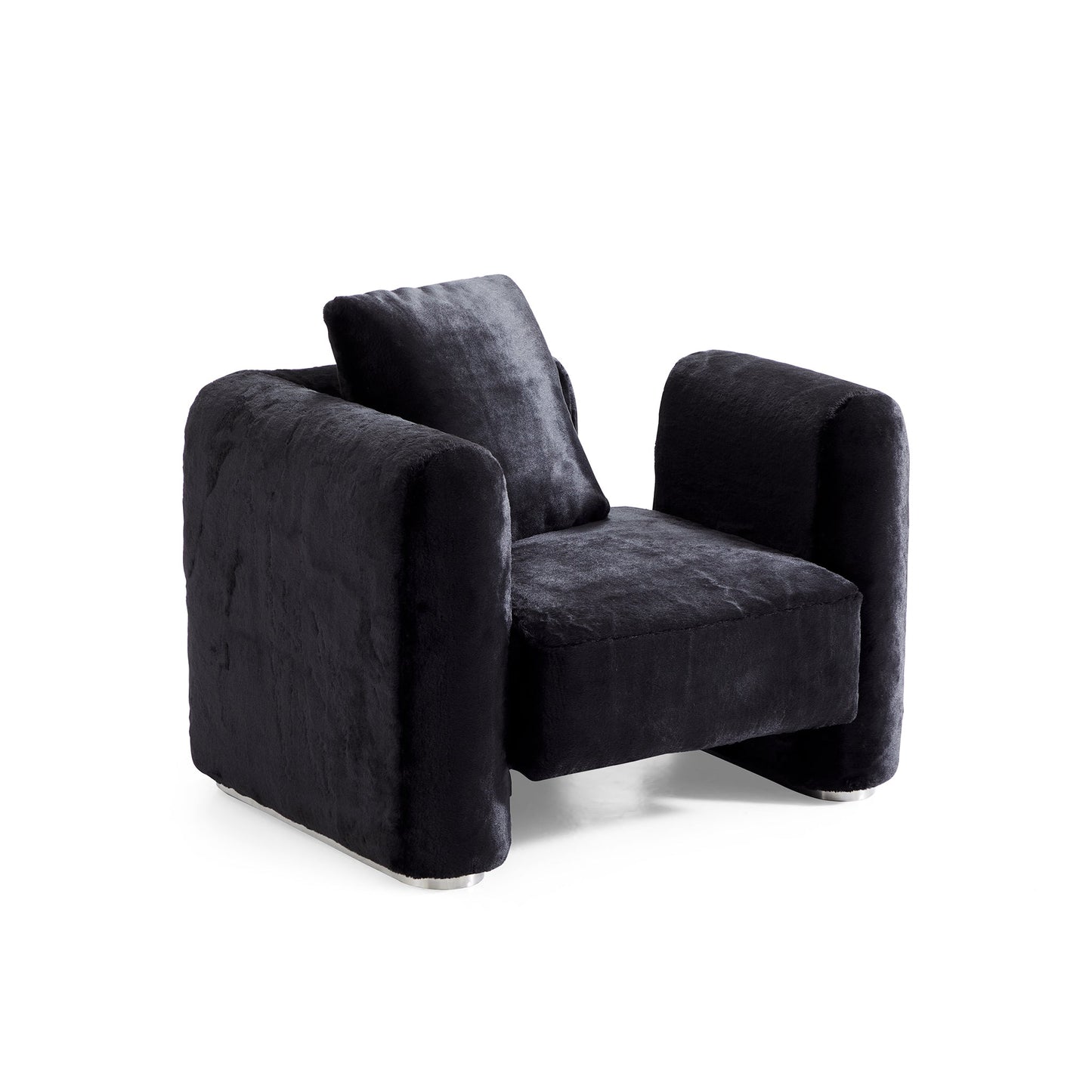 Obsidian Plush Accent Chair-Black