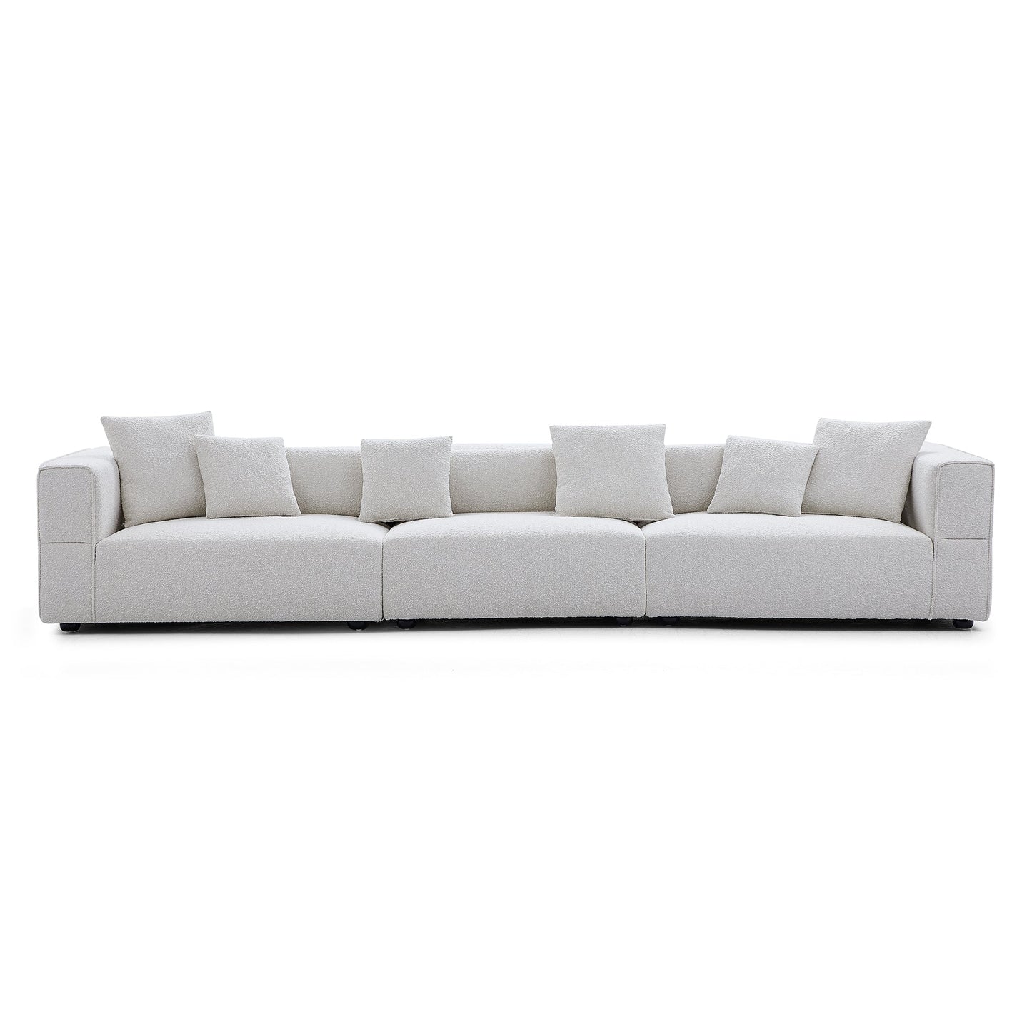 Nordic Modern Creamy Sofa-White-6 Seater 143.7"
