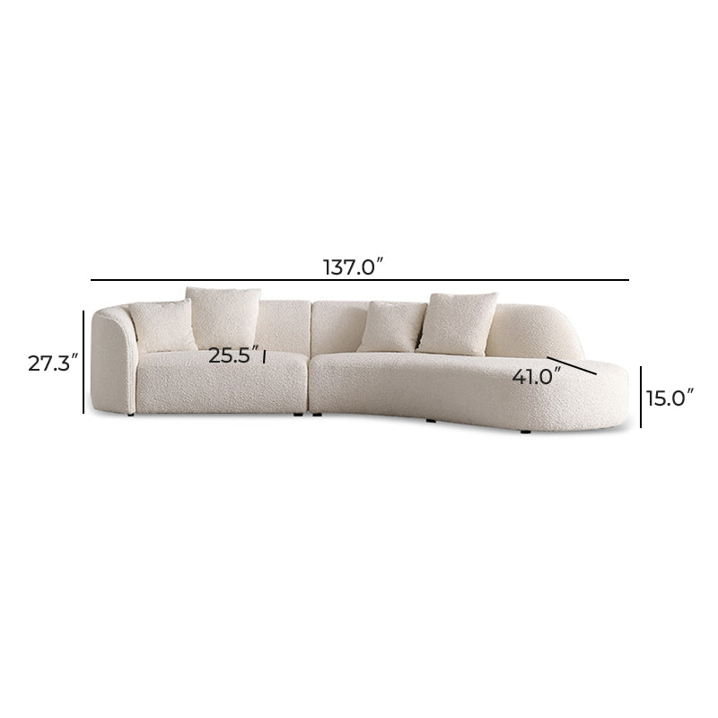 Crescent Bay Wabi Sabi Gray Sofa-White-Facing Right