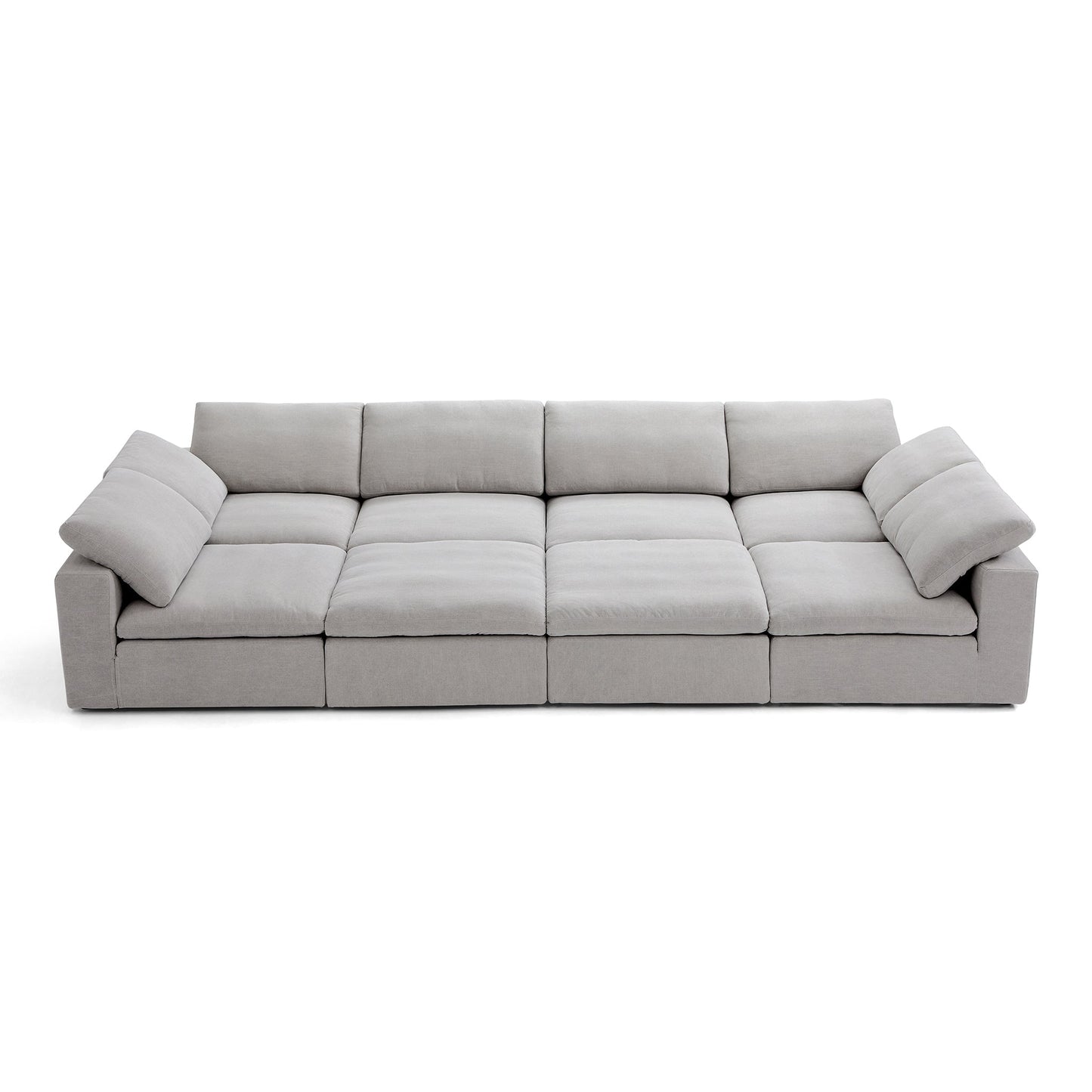 Tender Wabi Sabi Light Gray Sofa Bed-Gray-165.4"