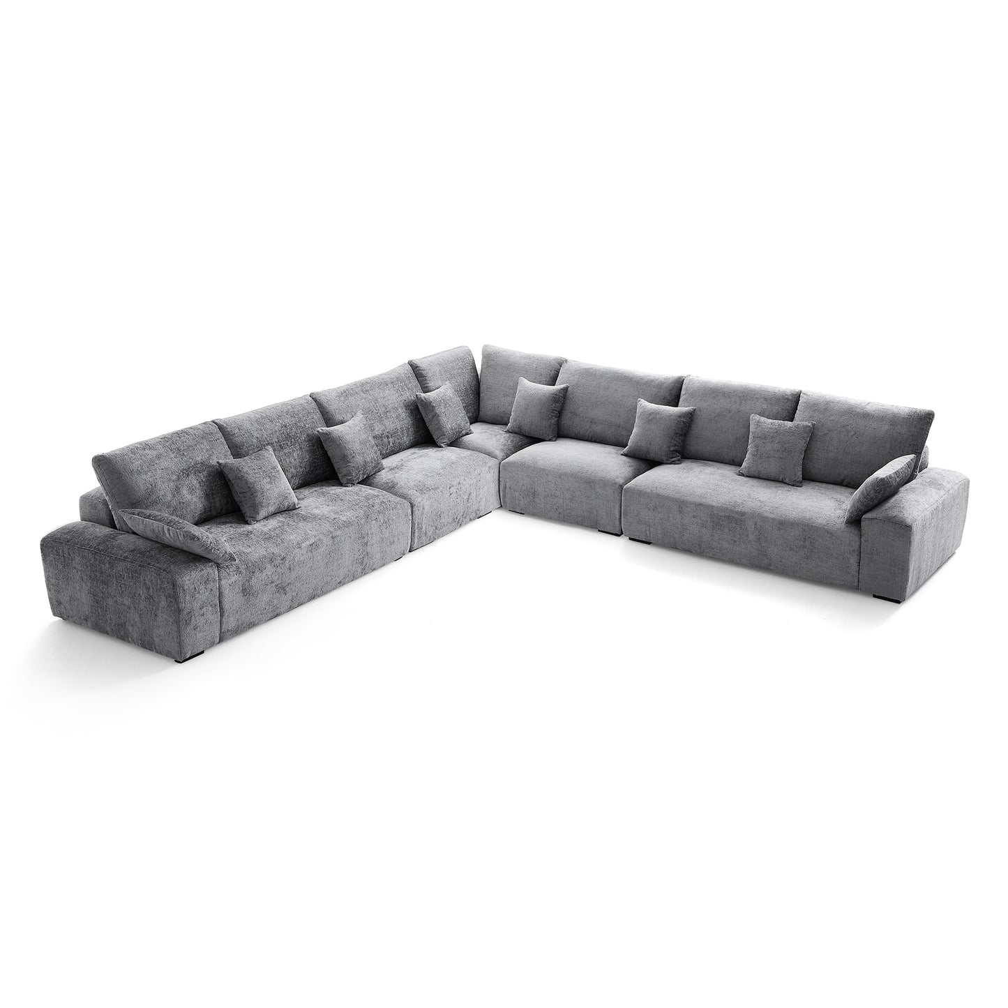 The Empress Beige Corner Sectional Sofa-Gray-144.9"