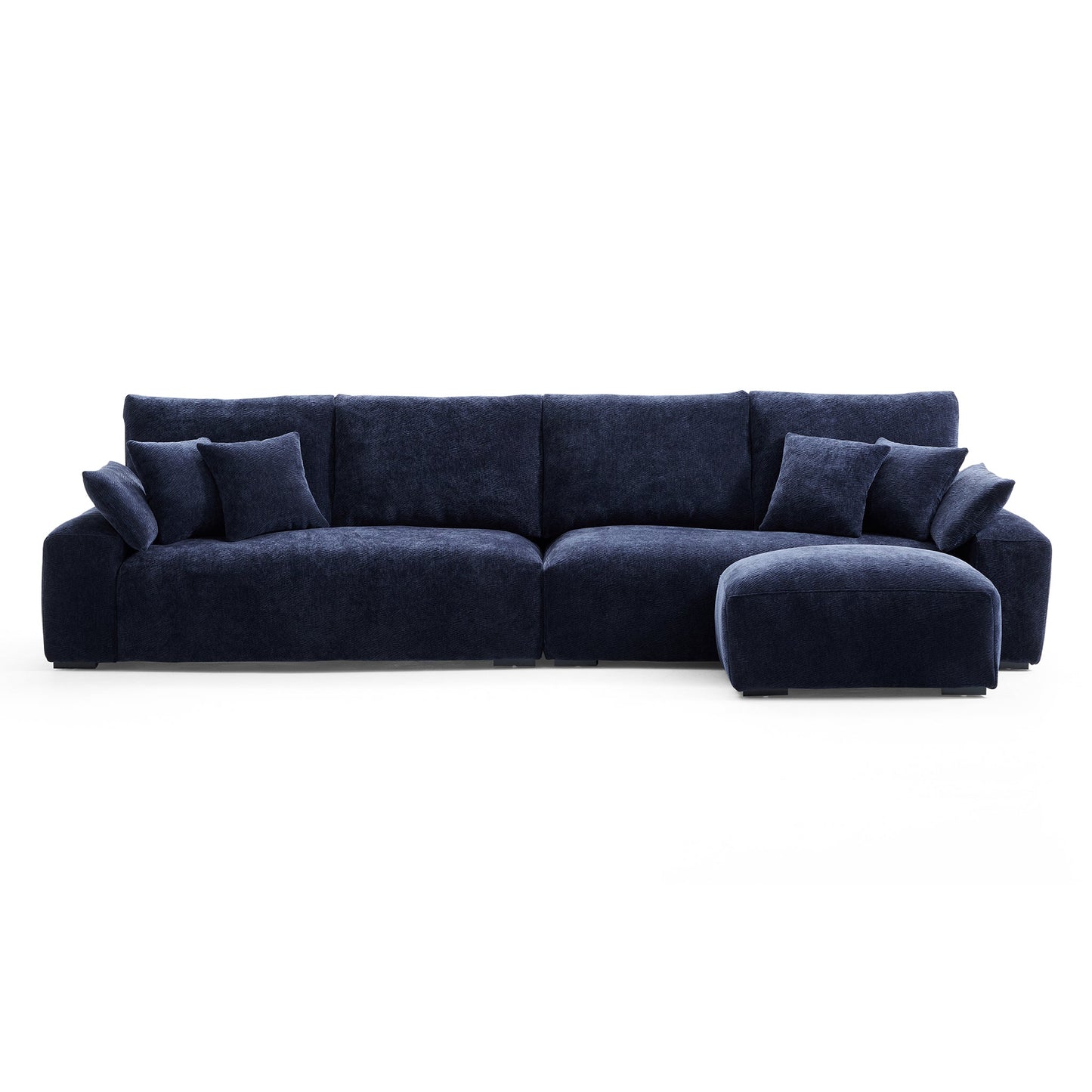 The Empress Navy Blue Sofa and Ottoman-Navy Blue-140.1"
