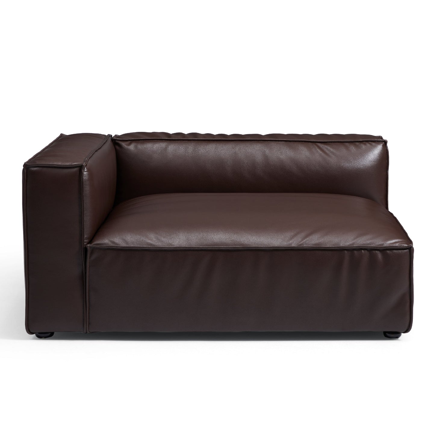 Luxury Minimalist Dark Brown Leather U Shaped Sectional-Dark Brown