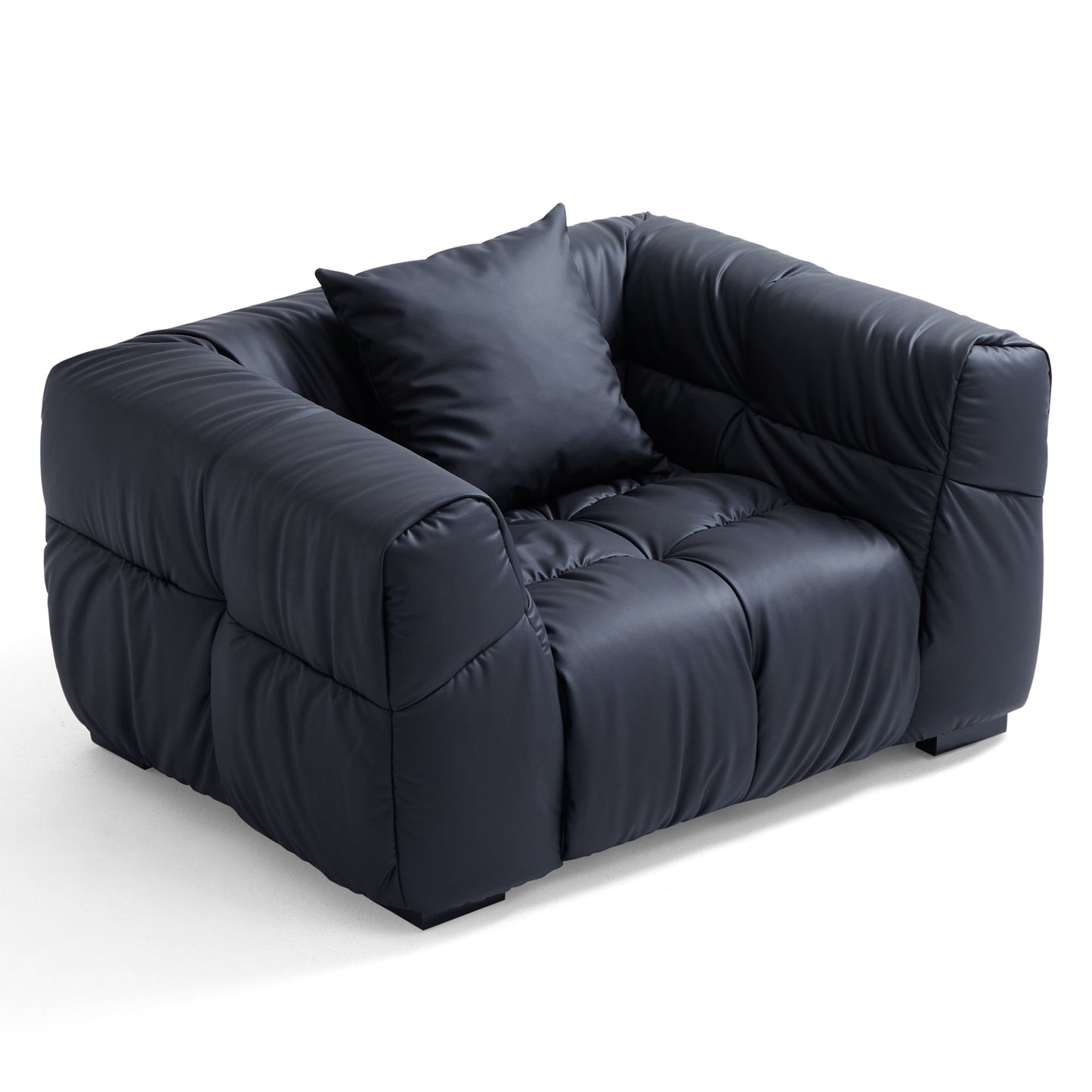 Boba Black Leathaire Armchair-Black