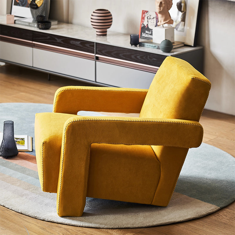 Nova Cream Boucle Utrecht Armchair-Yellow Matt Fabric