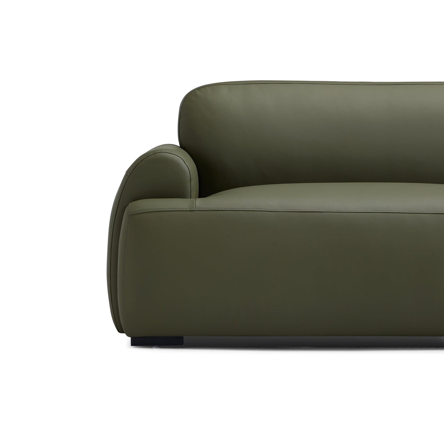 Brenley Modern Italian Leather Sofa-Olive