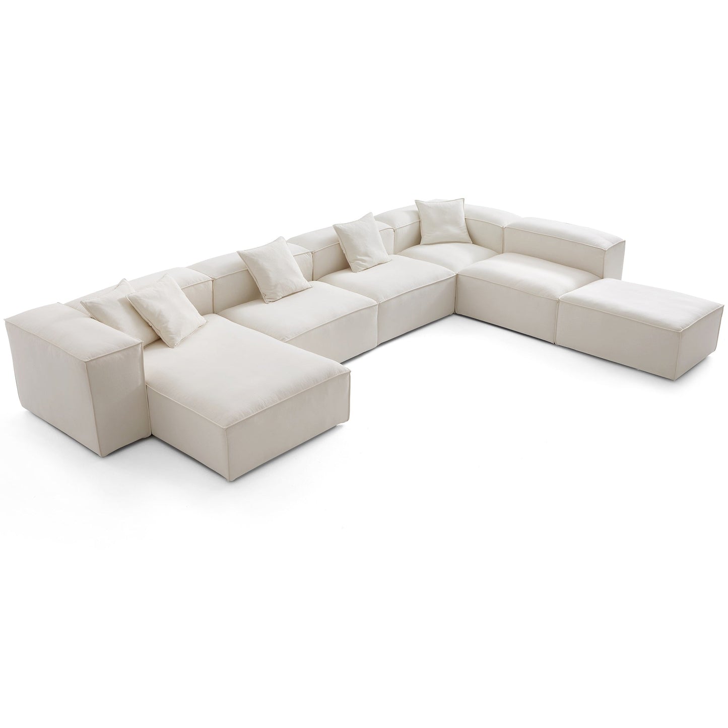 Freedom Modular Beige Open End Sectional Sofa-Beige-177.2"-High
