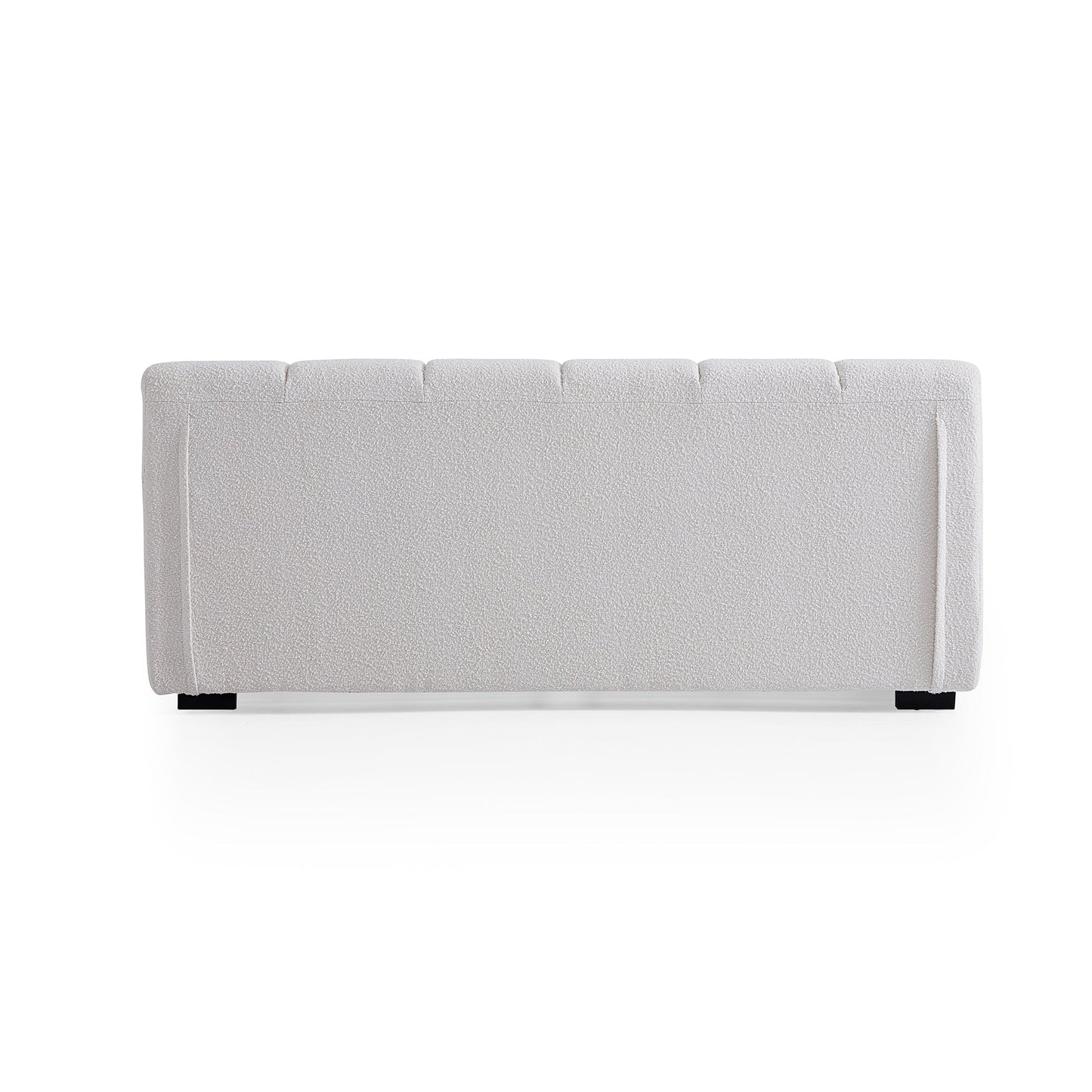 Cushy Boucle Fabric Bed-White