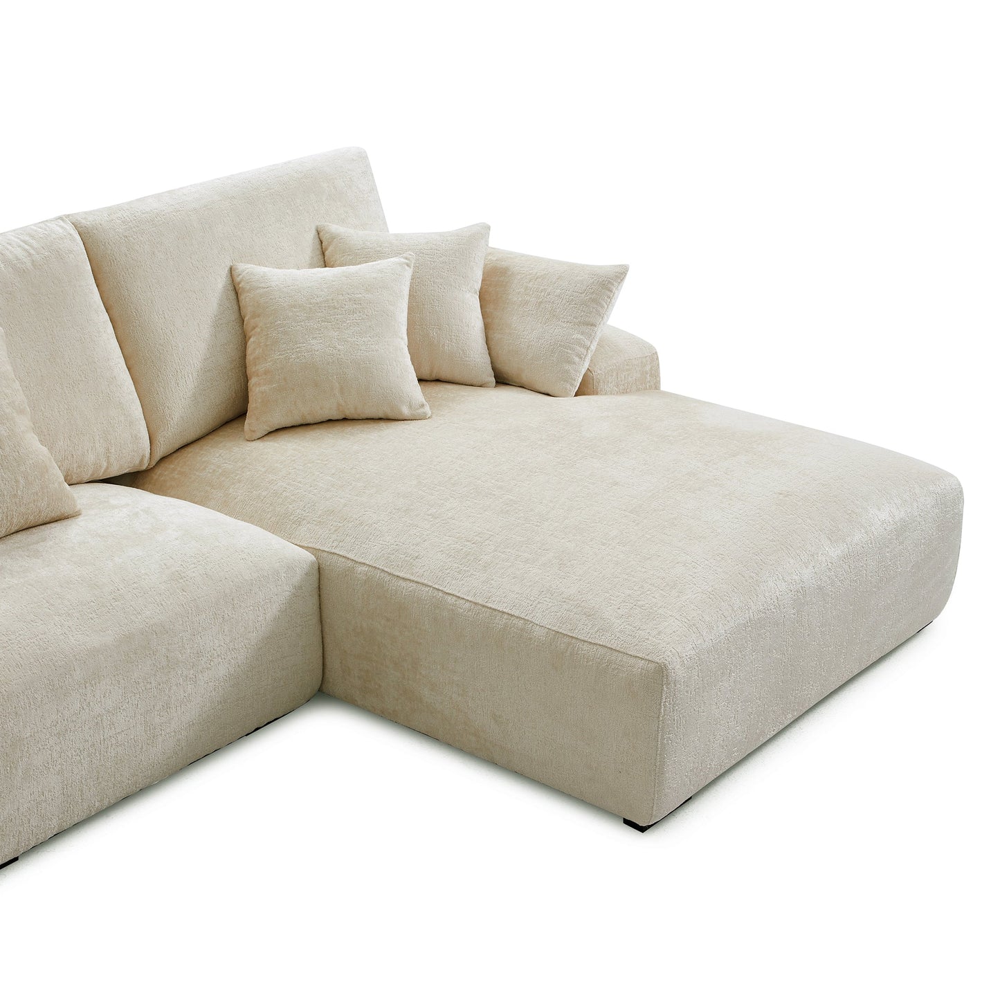 The Empress Gray U Shaped Sectional Sofa-Beige