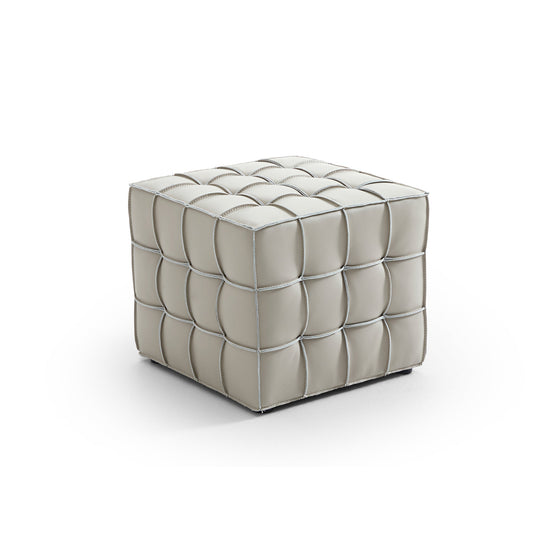 Monarch Leather Tufted Cube Pouf-hidden