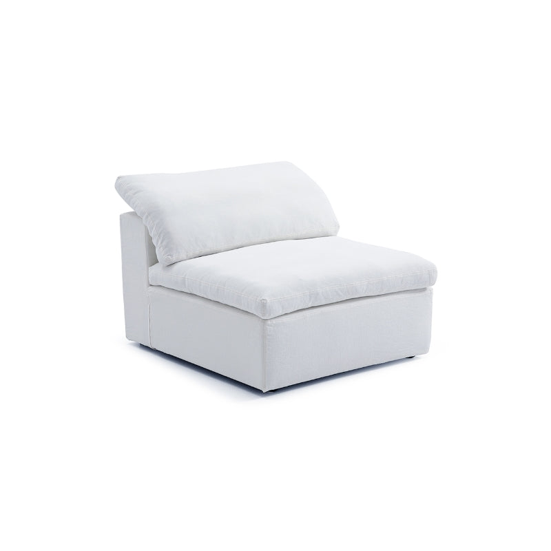 Tender Wabi Sabi U Shaped Sectional with One Open End-White