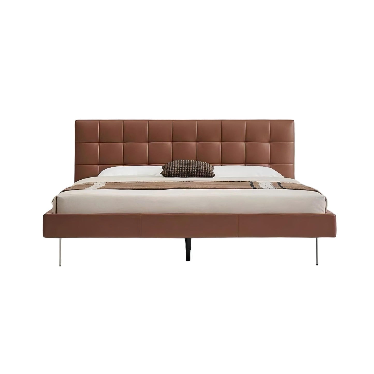 Mocha Slice Leather Bed-Brown